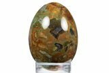 Polished Rainforest Jasper (Rhyolite) Egg - Australia #312696-1